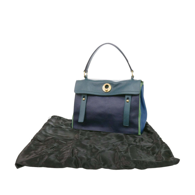 Medium Tricolor Leather Muse Two Satchel - Image 15