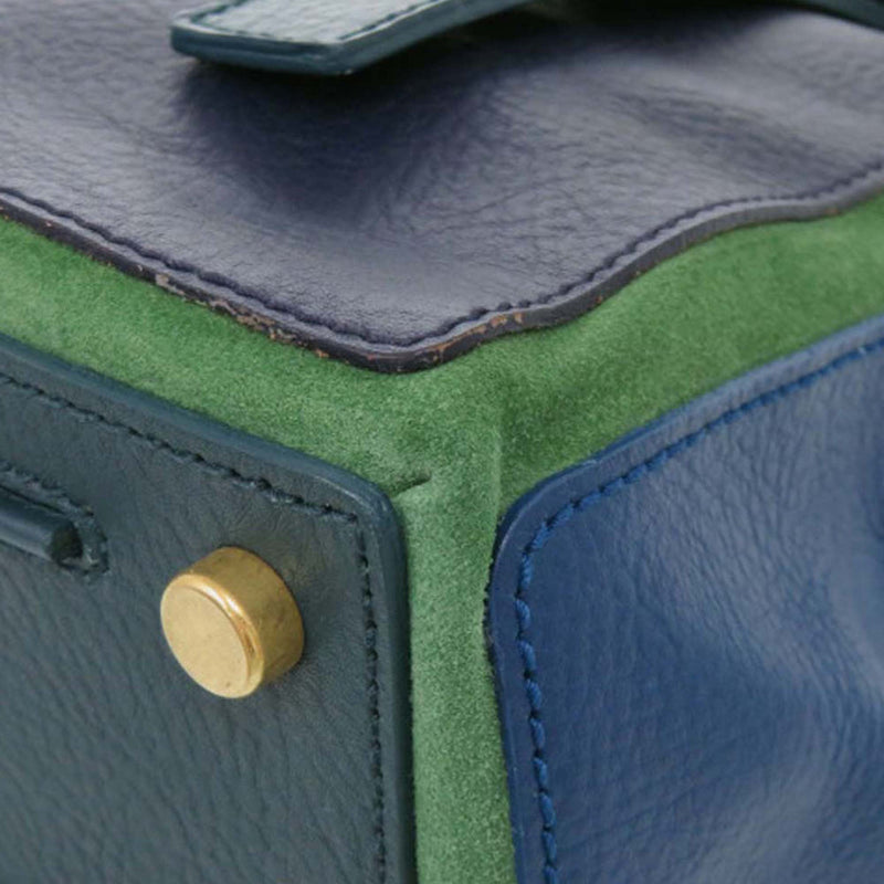 Medium Tricolor Leather Muse Two Satchel - Image 9