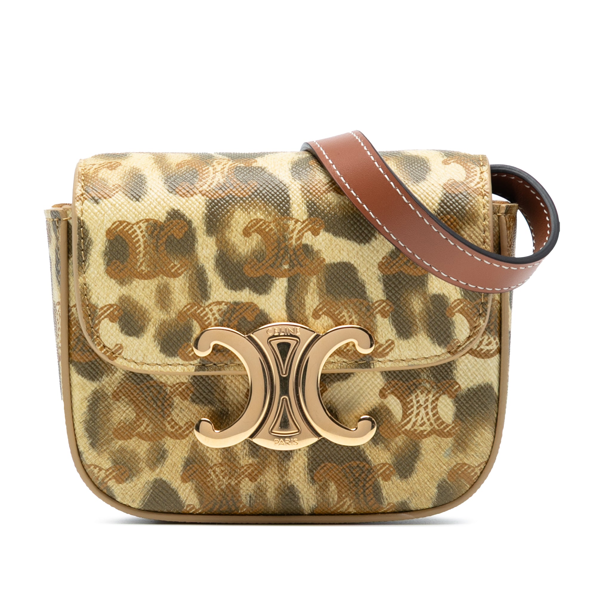 Mini Calfskin Leopard Print Claude Crossbody - Image 1