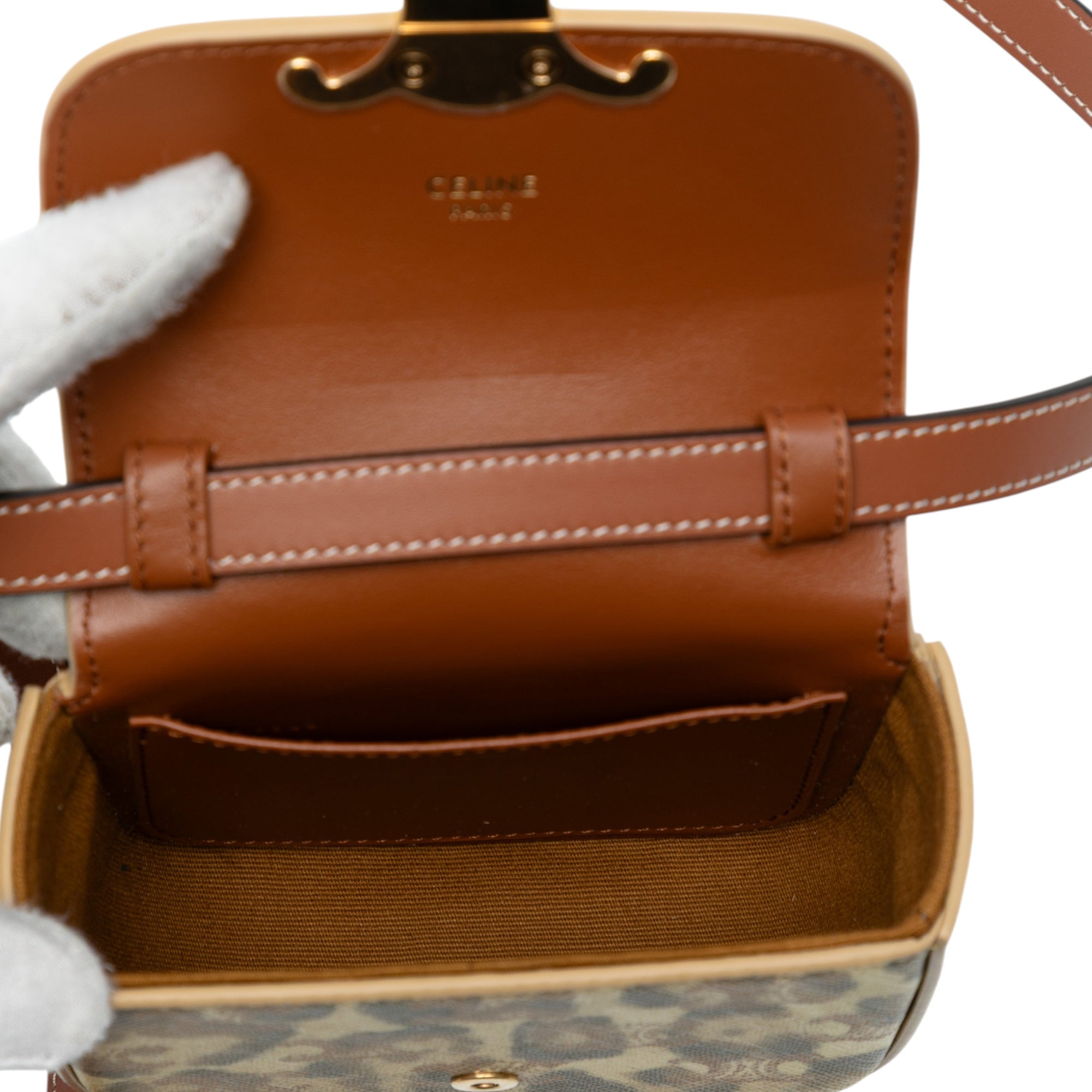 Mini Calfskin Leopard Print Claude Crossbody - Image 4