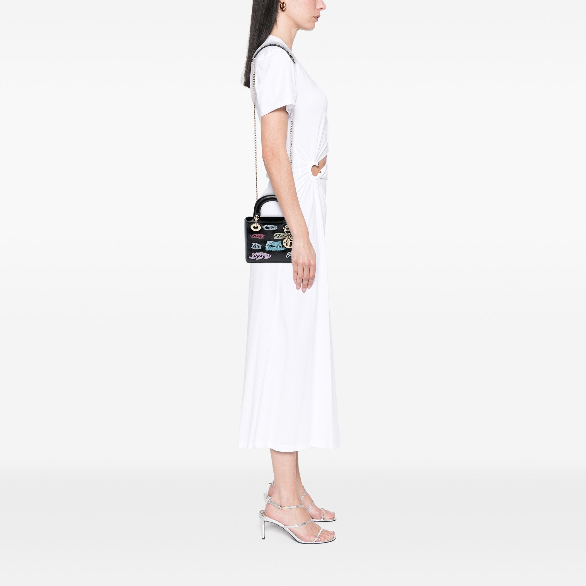 Mini Calfskin Beaded Lady Dior - Image 7