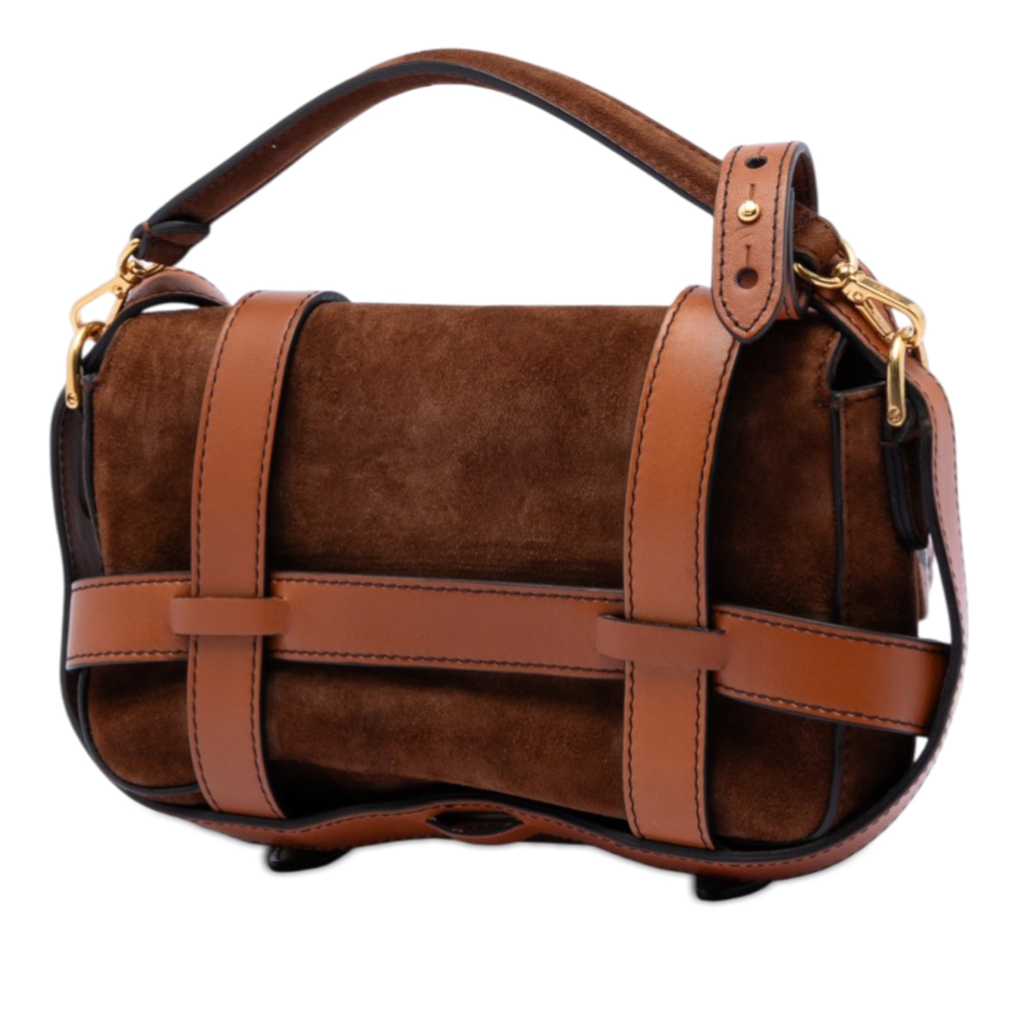 Mini Suede Cage Baguette Satchel - Image 2