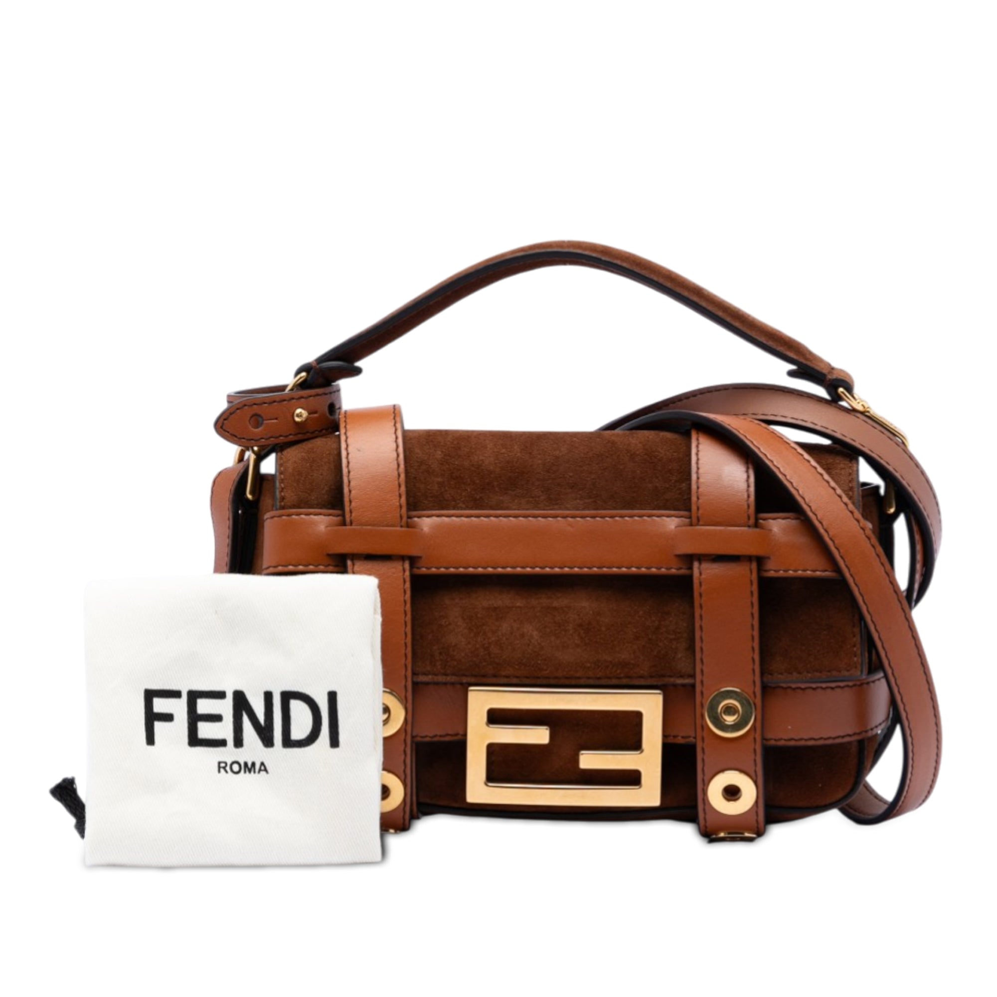 Mini Suede Cage Baguette Satchel - Image 8