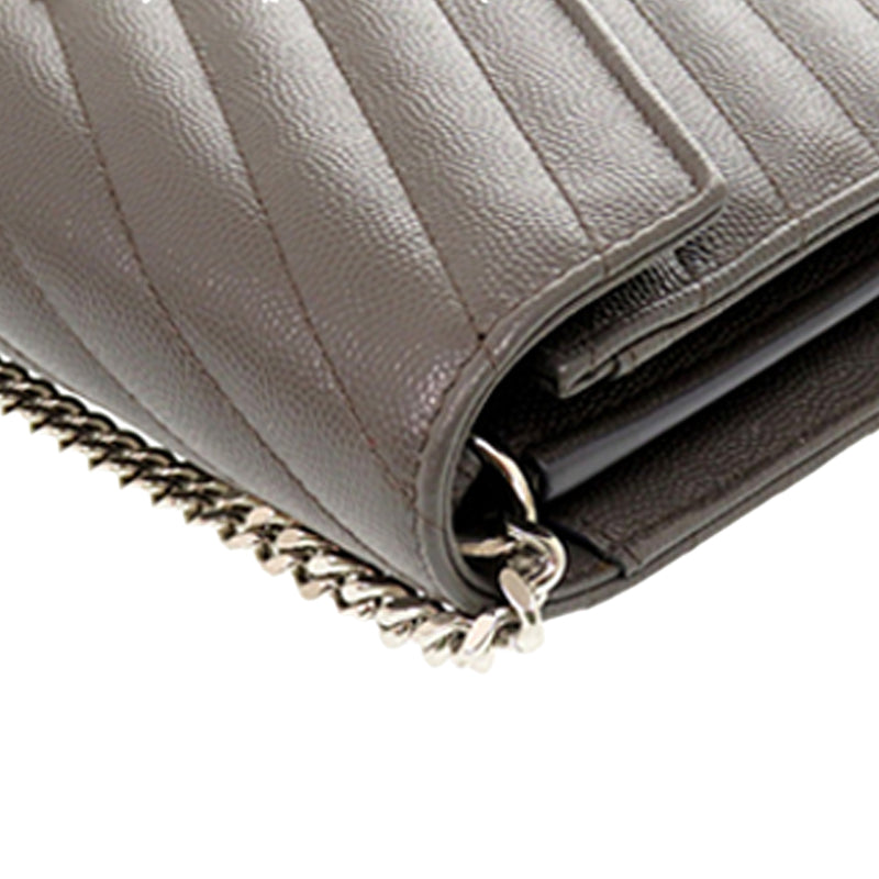 Grain De Poudre Matelasse Chevron Classic Cassandre Chain Wallet - Image 9