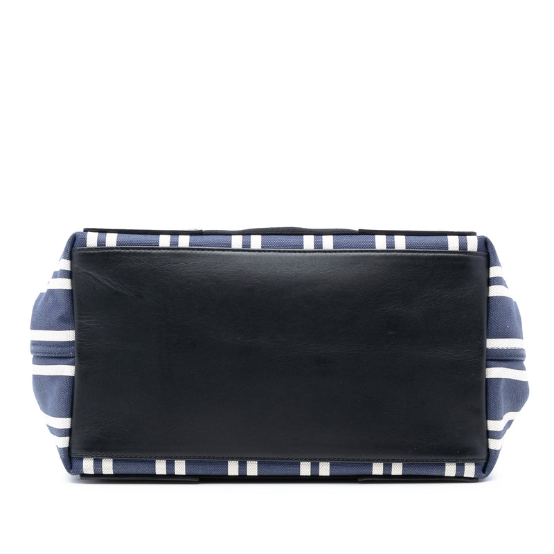 Canvas Striped Navy Cabas S - Image 3