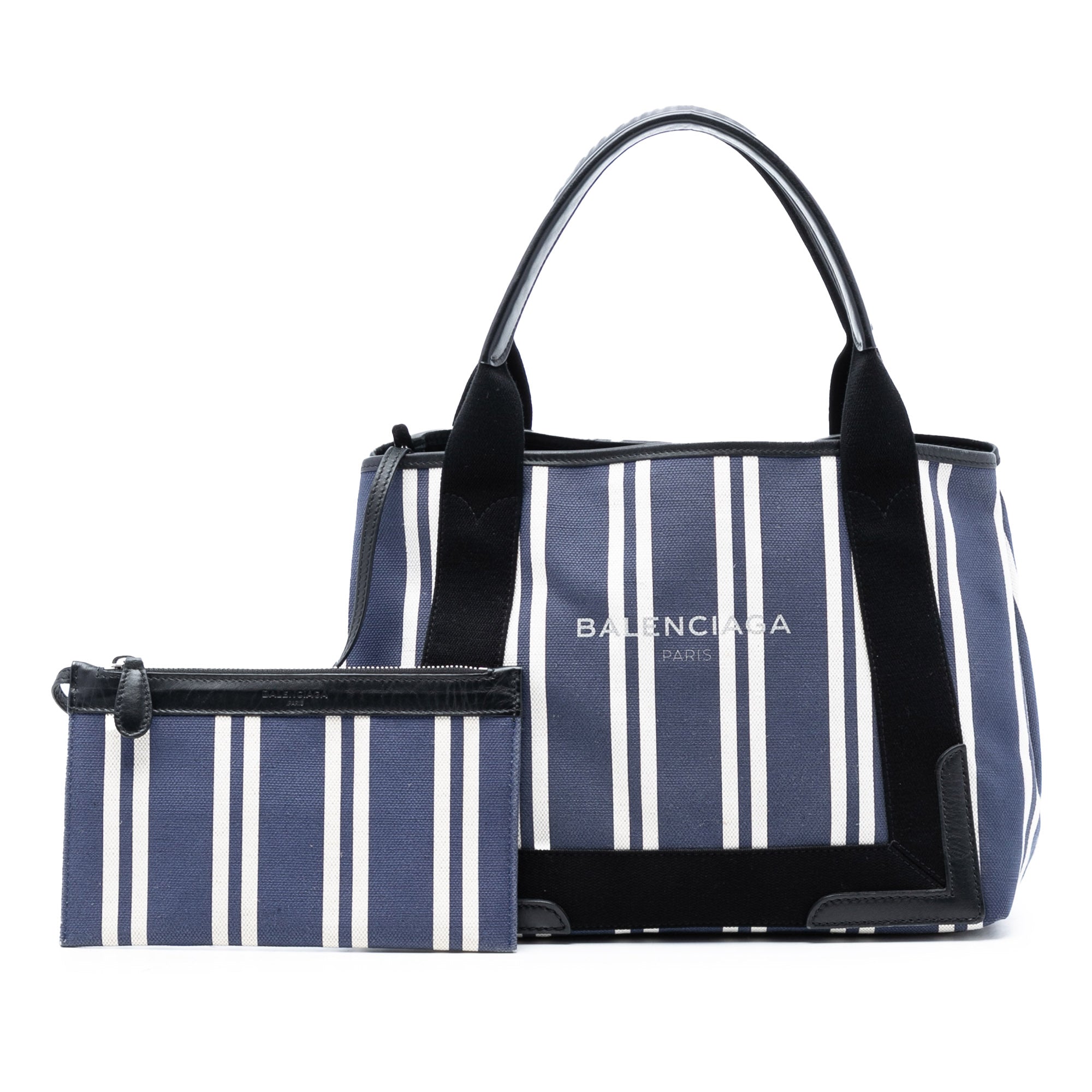 Canvas Striped Navy Cabas S - Image 8