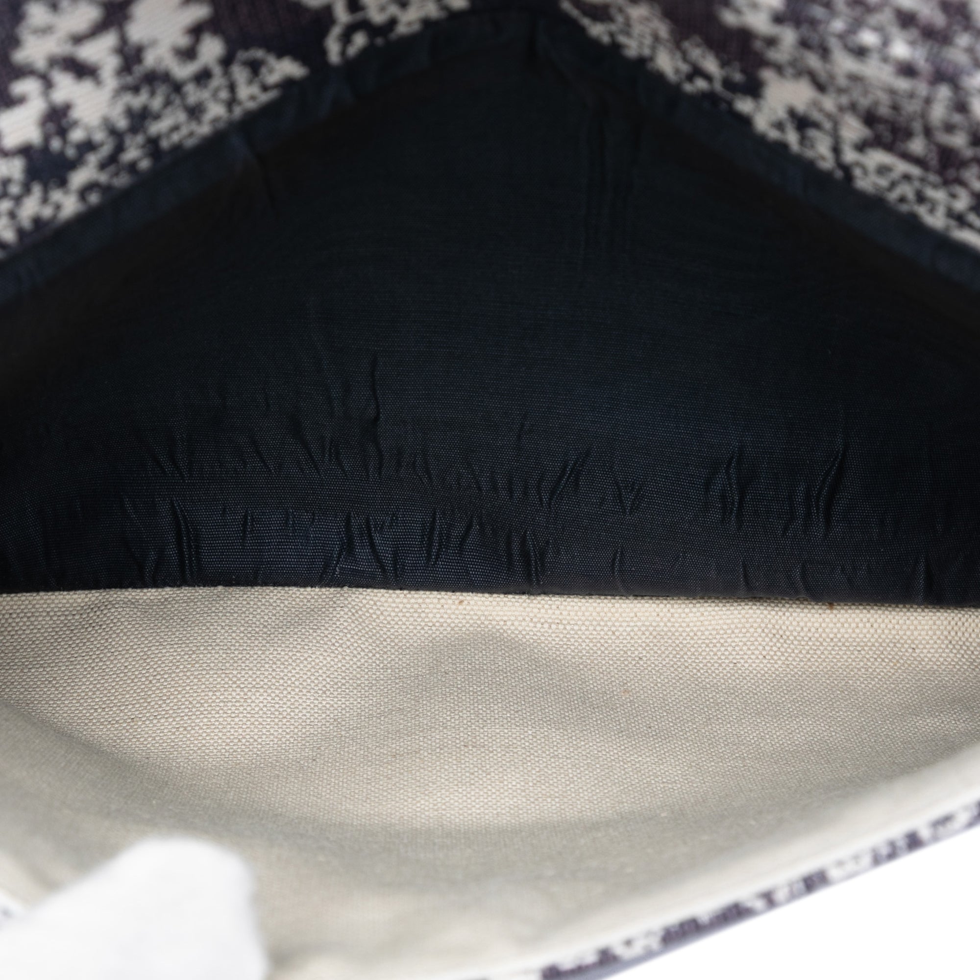 Canvas Embroidered Reverse Toile De Jouy Saddle Pouch - Image 4