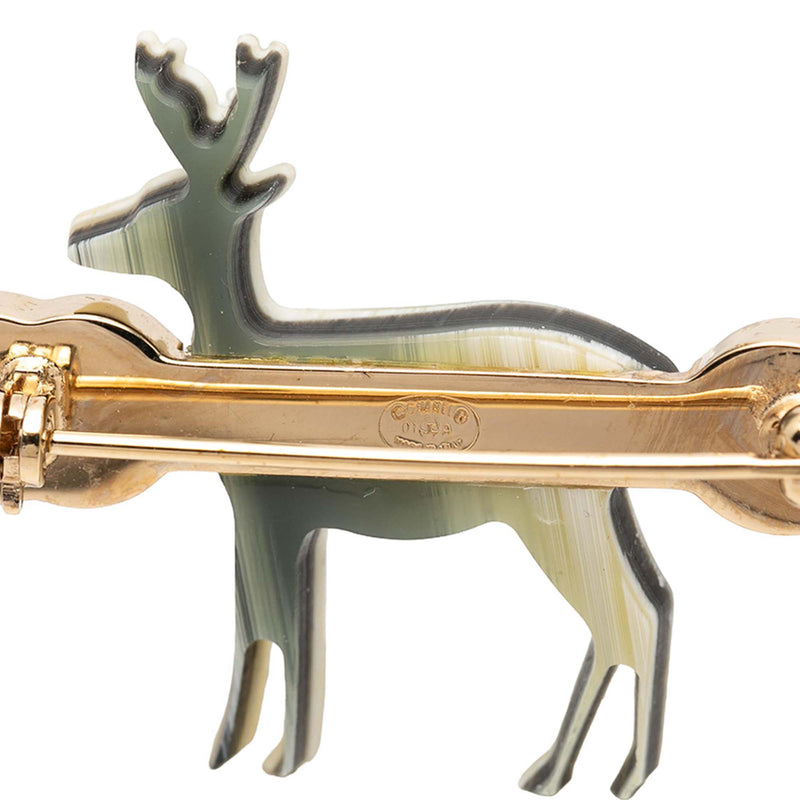 CC Gold Plated and Gradient Resin Reindeer Brooch - Image 3