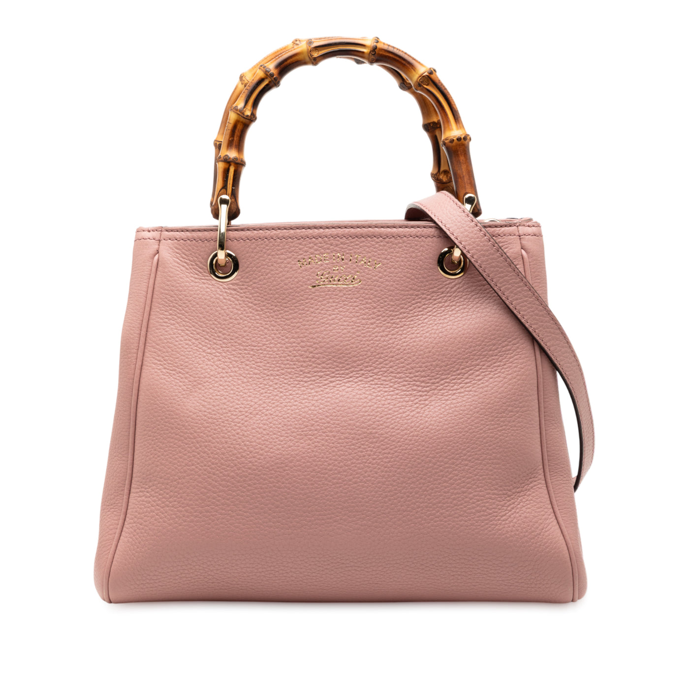 Small Calfskin Bamboo Shopper Satchel - Image 1