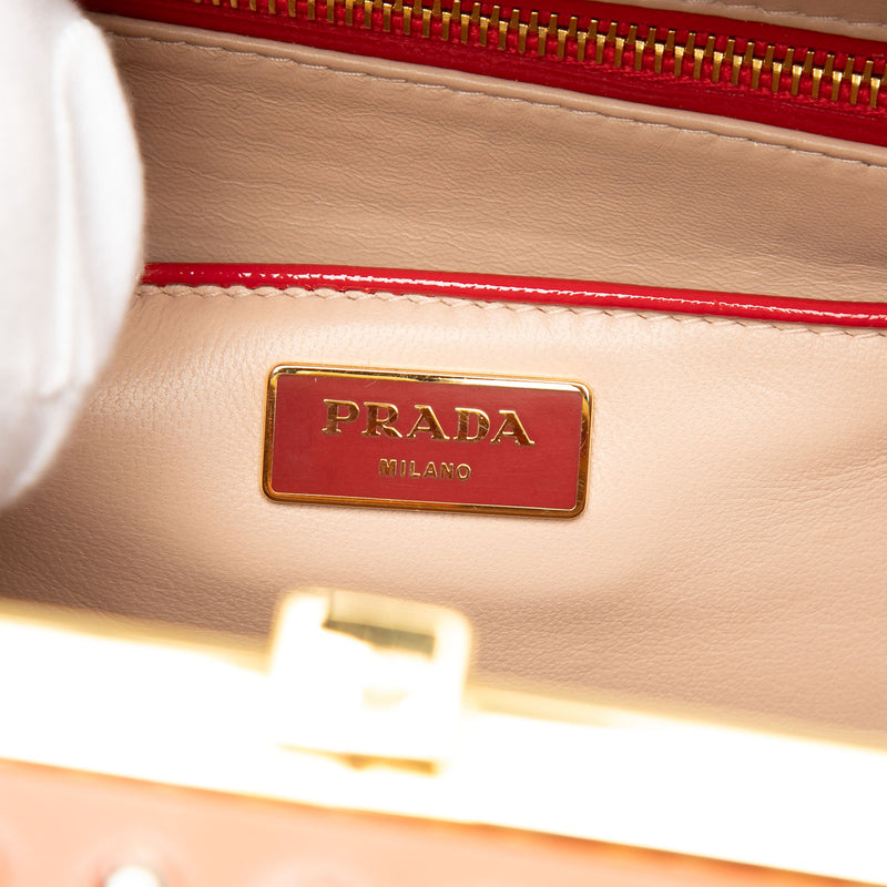 Saffiano Vernice Pyramid Studded Frame Bag - Image 5