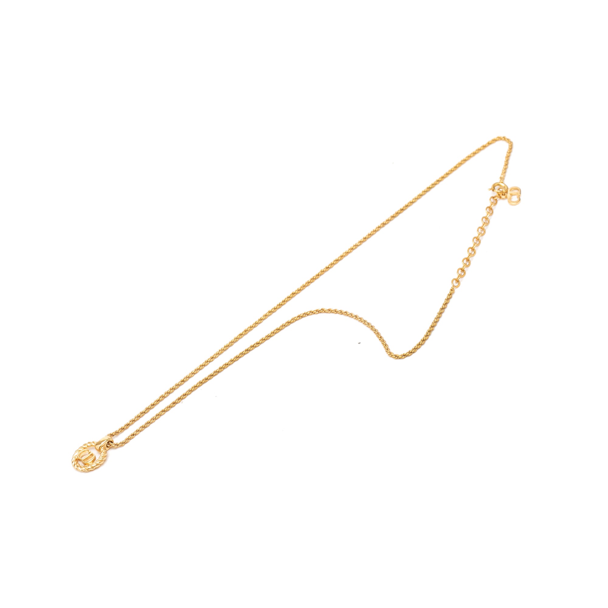 Gold Plated CD Logo Pendant Necklace - Image 4