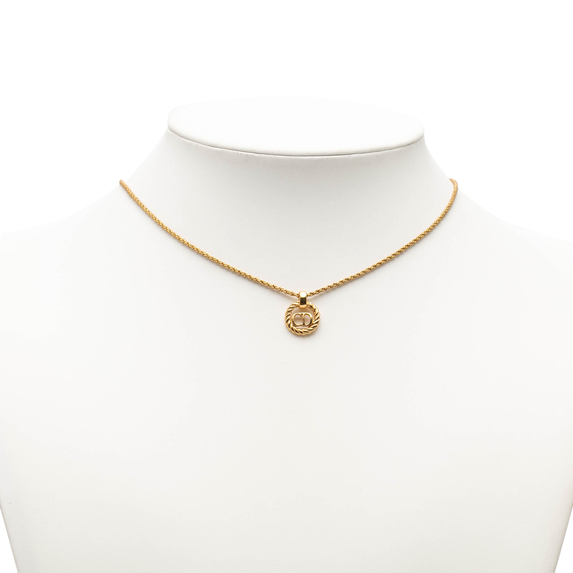 Gold Plated CD Logo Pendant Necklace - Image 5