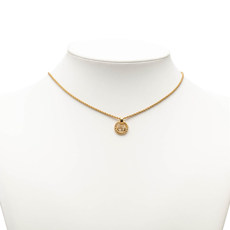 Gold Plated CD Logo Pendant Necklace - Image 5