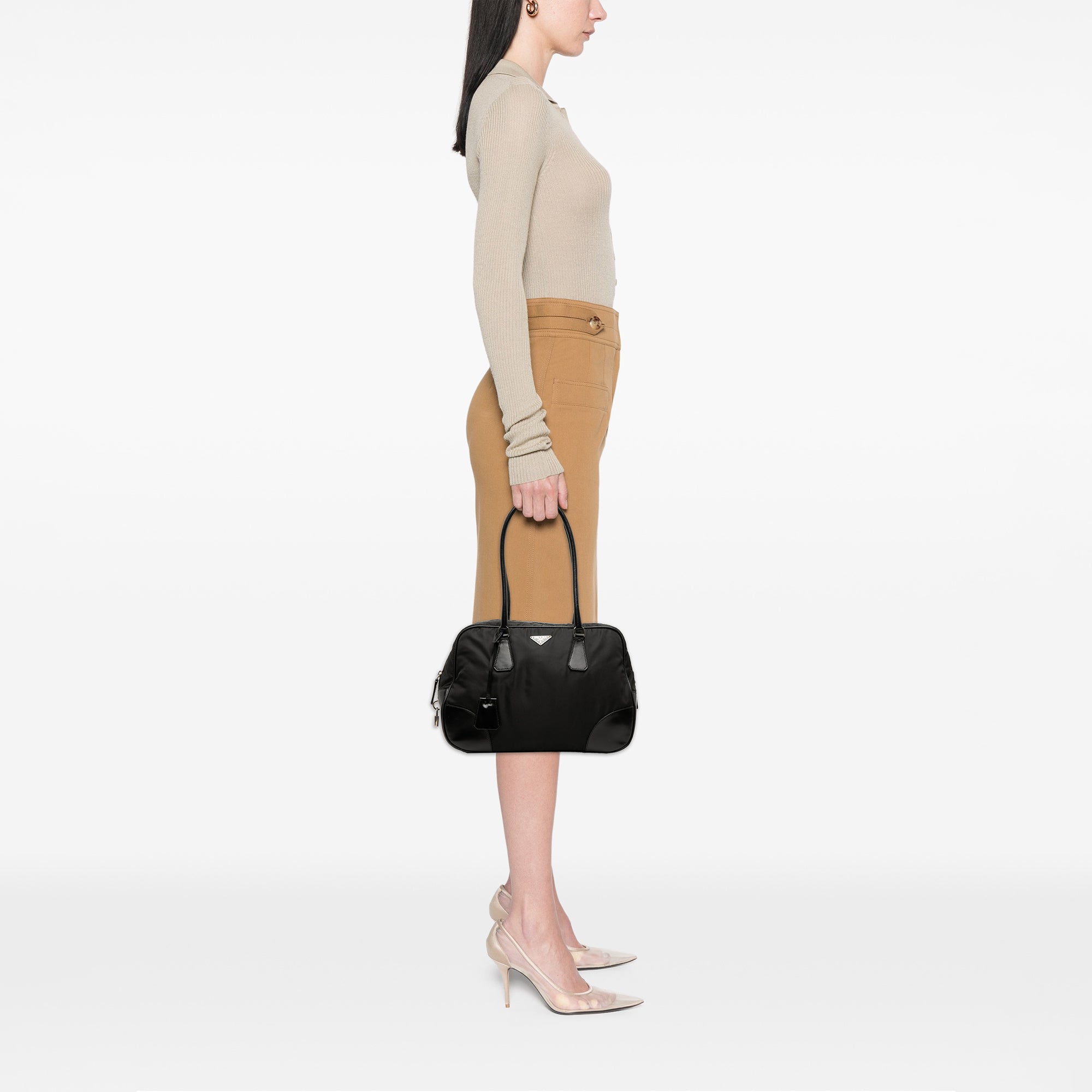 Soft Calf Trimmed Tessuto Bauletto Bag - Image 6