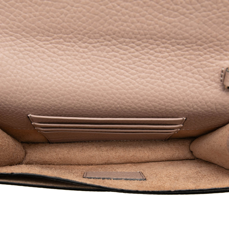 Pebbled Calfskin Rockstud Envelope Wallet on Chain - Image 4