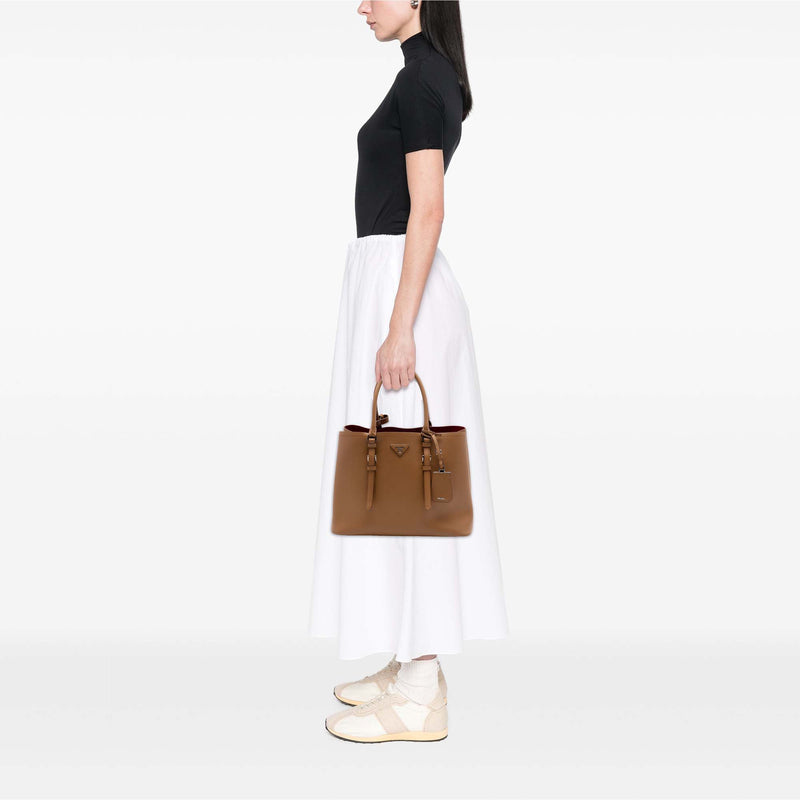 Medium Saffiano Cuir Double Handle Satchel - Image 6