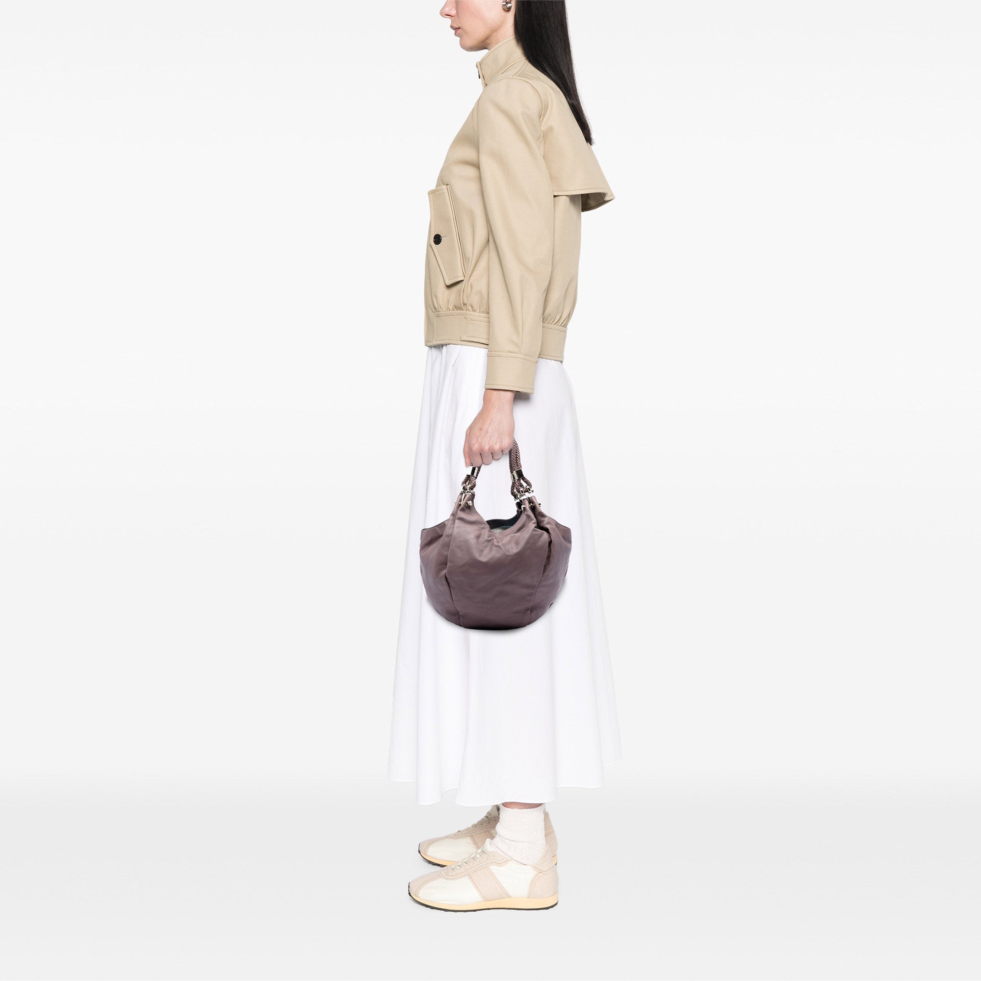 Leather Braided Handle Hobo - Image 7