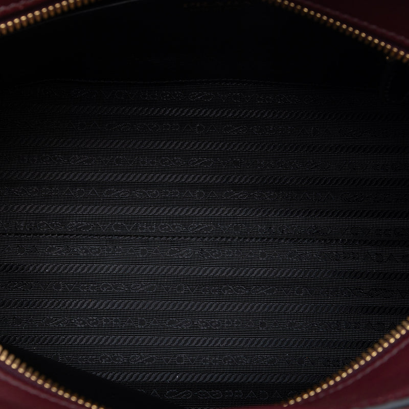 Medium Saffiano Trimmed City Calf Greca Esplanade Satchel - Image 4