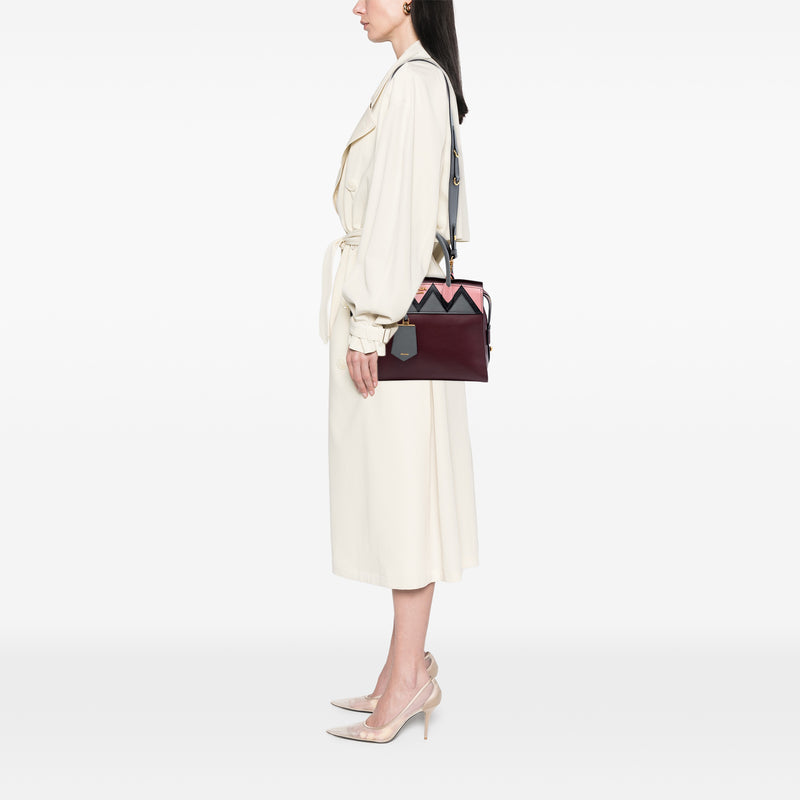 Medium Saffiano Trimmed City Calf Greca Esplanade Satchel - Image 6