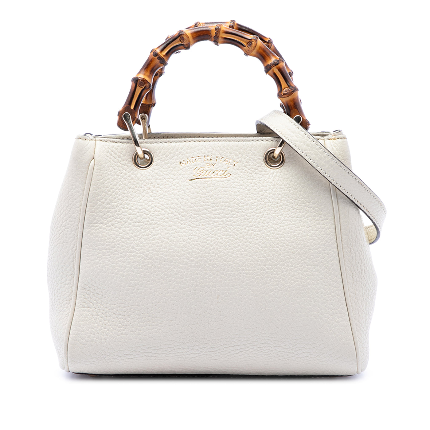 Mini Calfskin Bamboo Shopper Satchel - Image 1