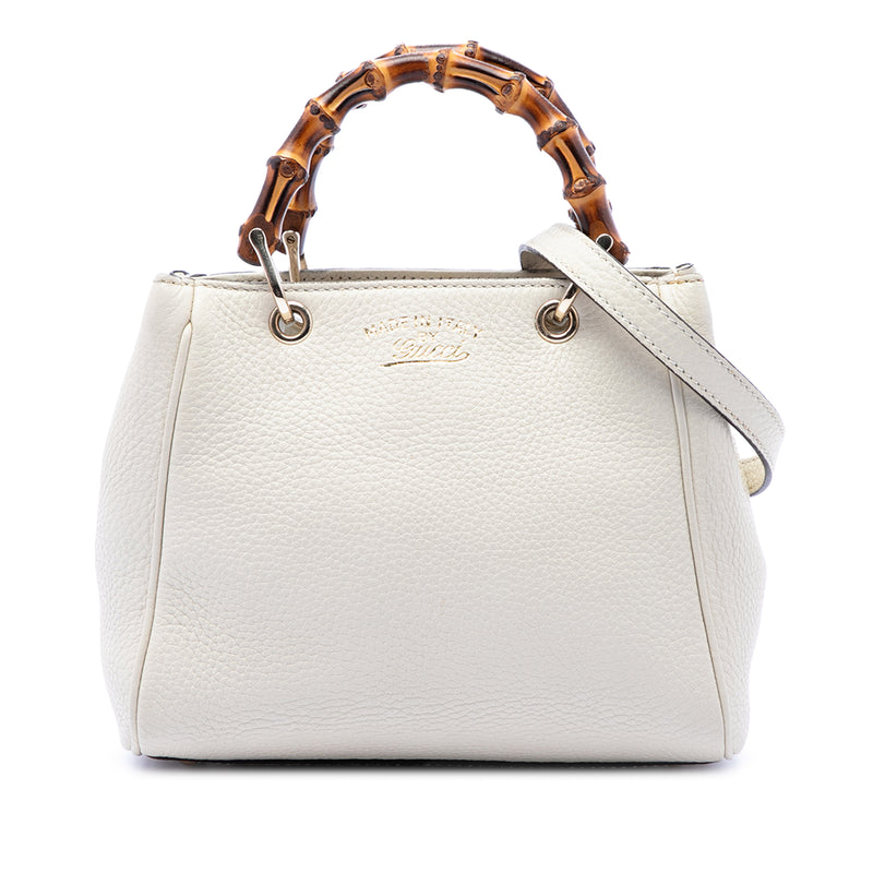Mini Calfskin Bamboo Shopper Satchel