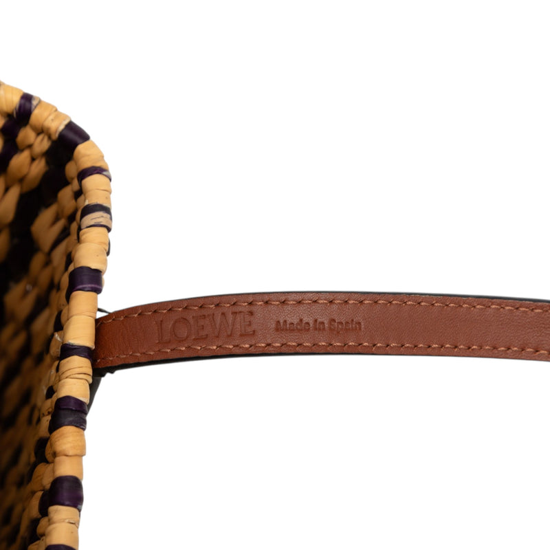 Paulas Ibiza Small Raffia Anagram Square Basket Tote - Image 6