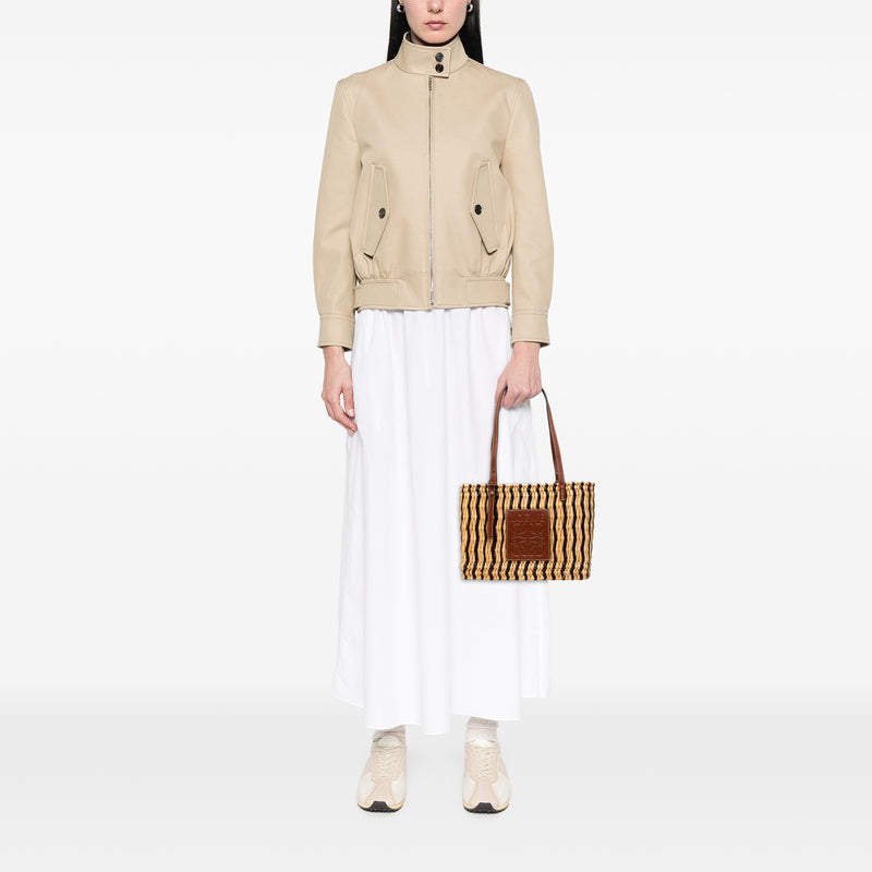 Paulas Ibiza Small Raffia Anagram Square Basket Tote - Image 7
