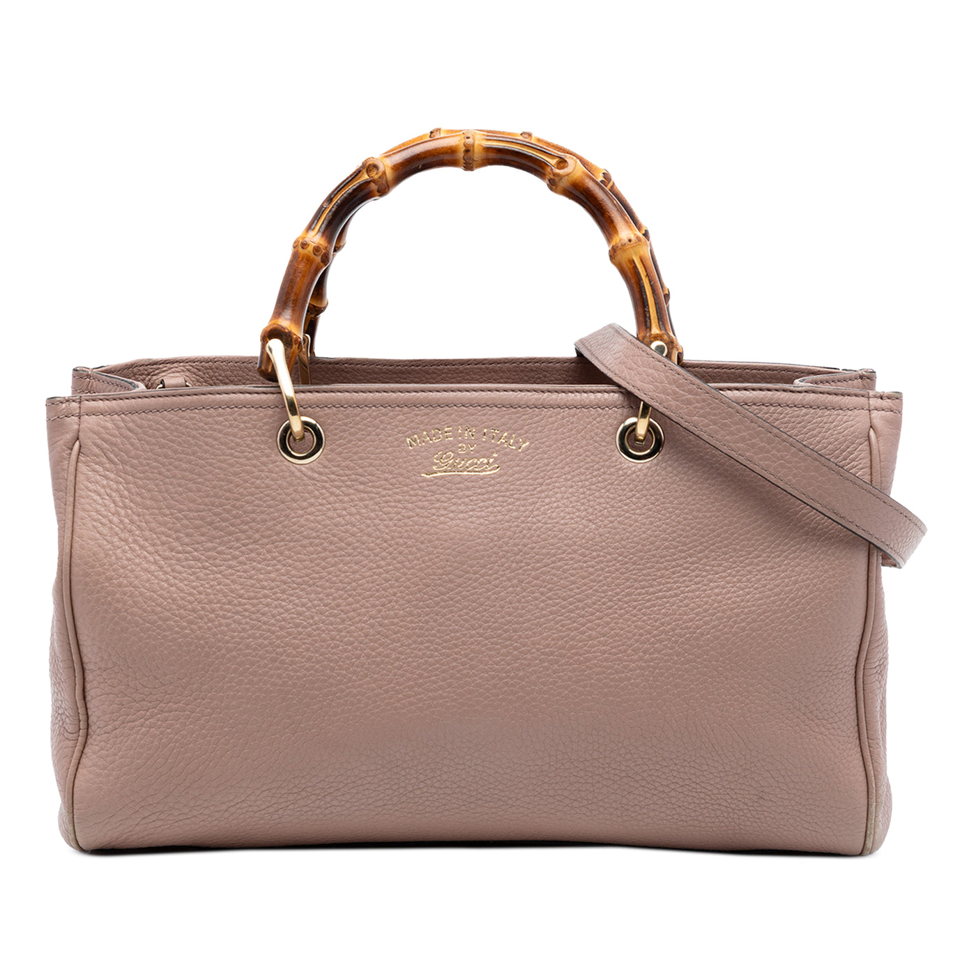 Medium Calfskin Bamboo Shopper Satchel - Image 1