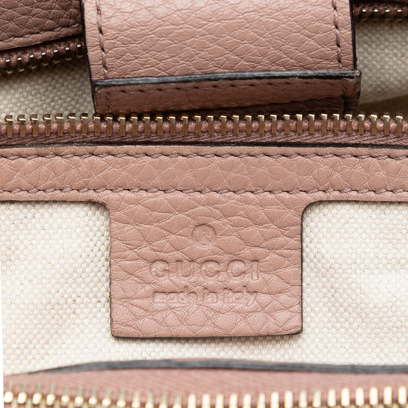 Medium Calfskin Bamboo Shopper Satchel - Image 5