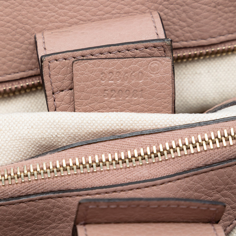 Medium Calfskin Bamboo Shopper Satchel - Image 6