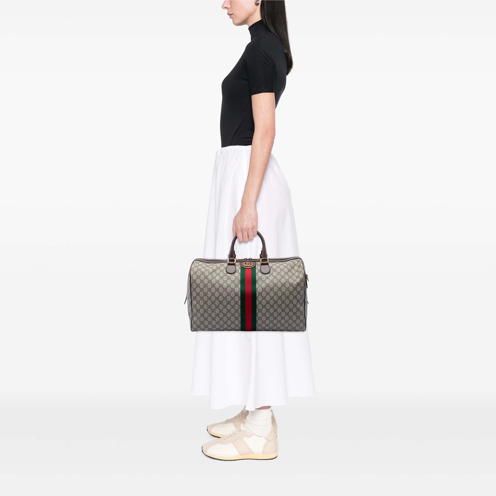 Medium GG Supreme Web Ophidia Carry On Duffle Bag - Image 7