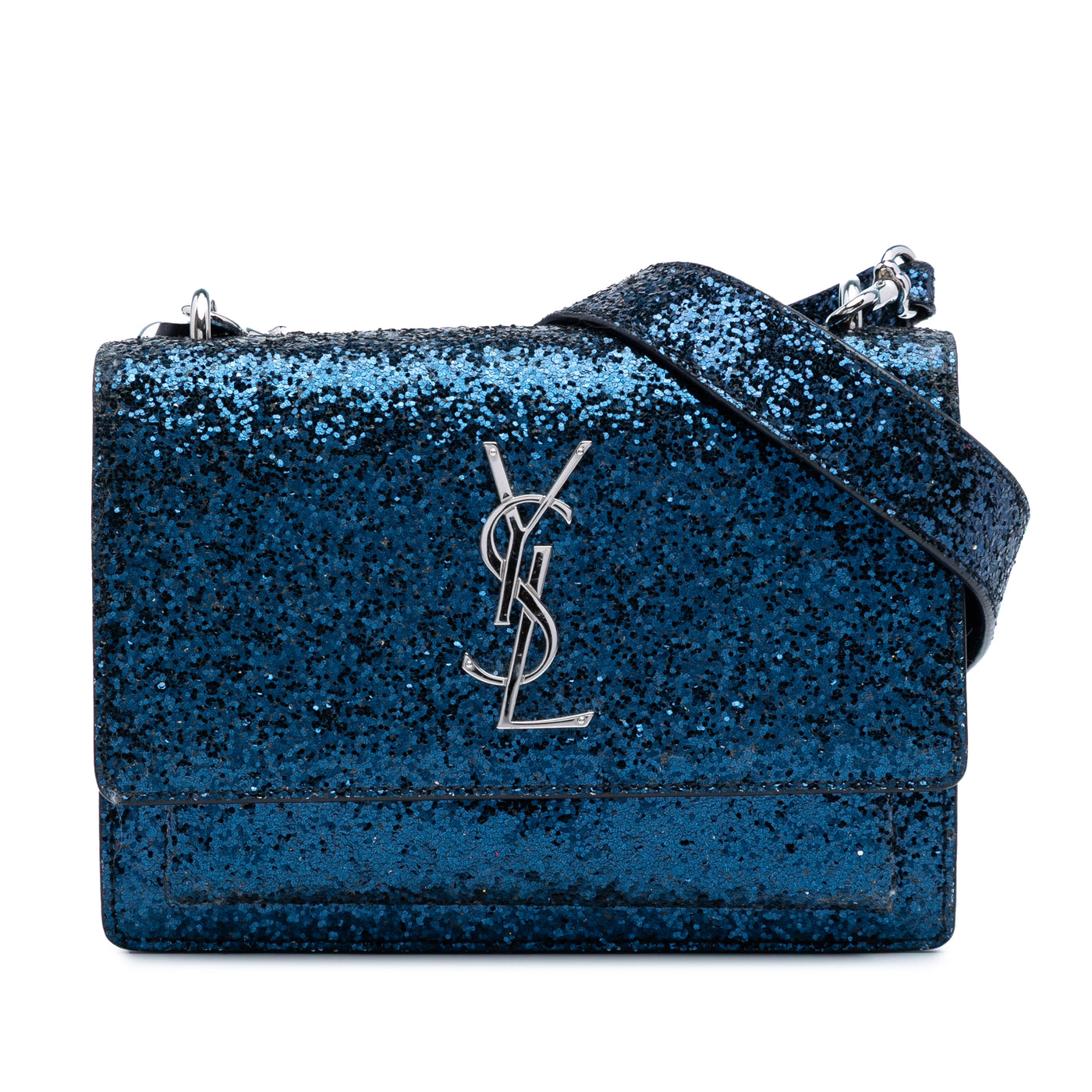 Small Glitter Leather Monogram Sunset Crossbody - Image 1