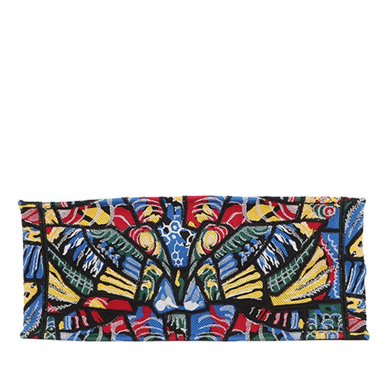 Large Embroidered Canvas Butterfly Book Tote - Image 3