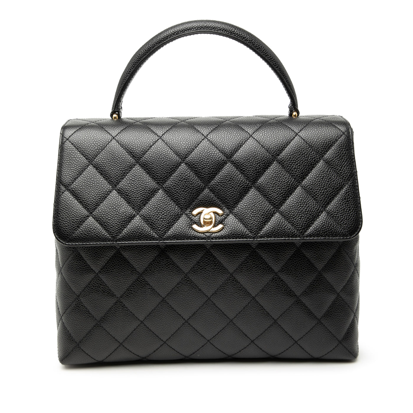 CC Quilted Caviar Kelly Top Handle Bag - Image 1