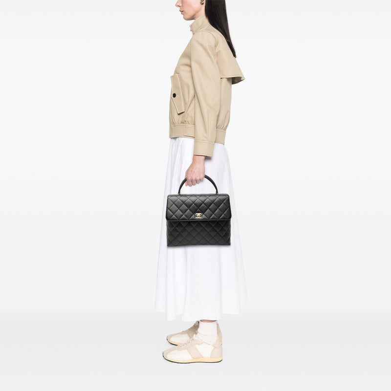 CC Quilted Caviar Kelly Top Handle Bag - Image 7