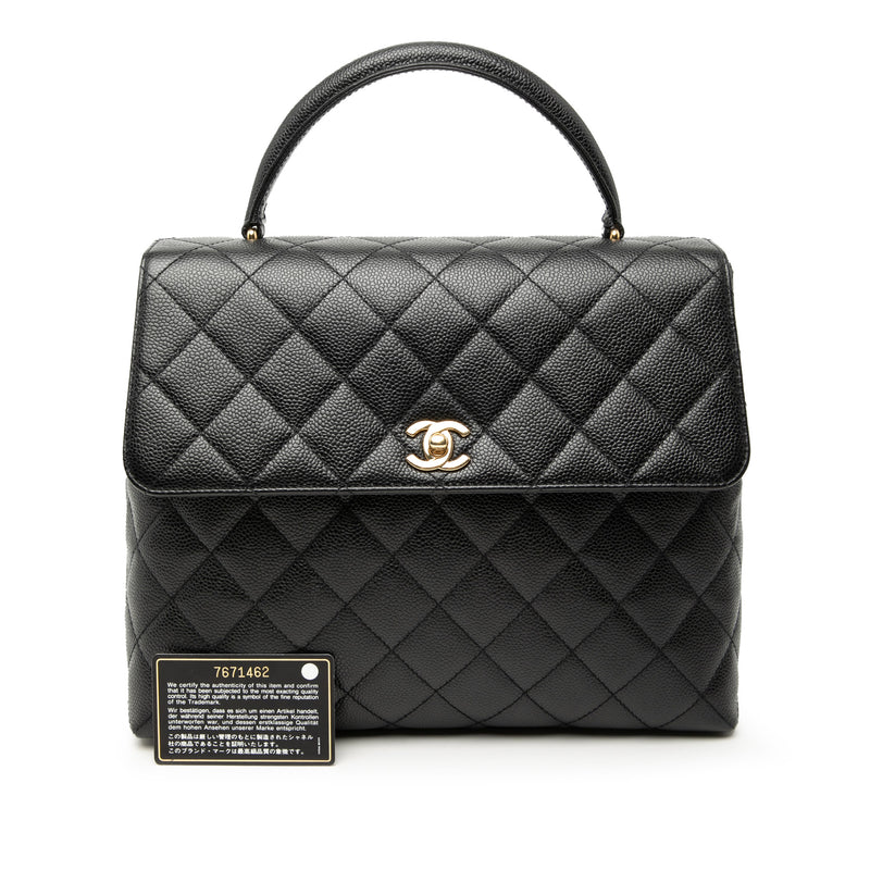 CC Quilted Caviar Kelly Top Handle Bag - Image 8