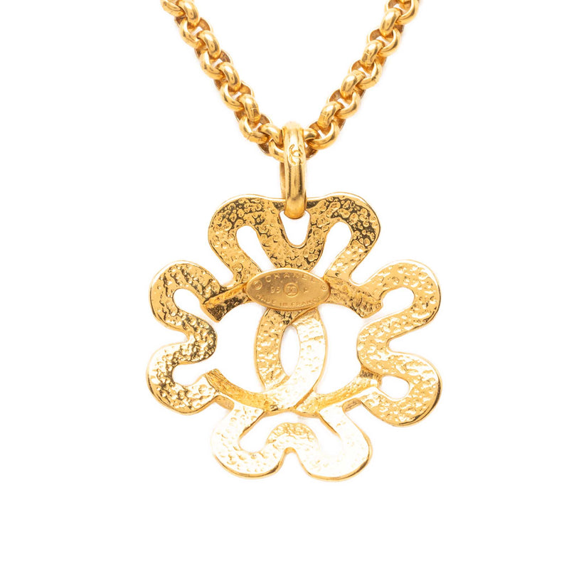 CC Gold Plated Flower Pendant Necklace - Image 2