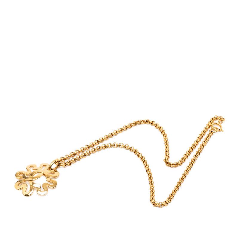 CC Gold Plated Flower Pendant Necklace - Image 3