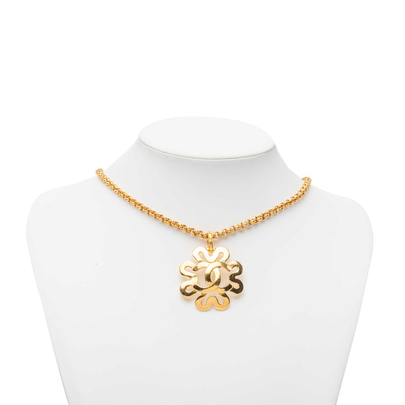 CC Gold Plated Flower Pendant Necklace - Image 5