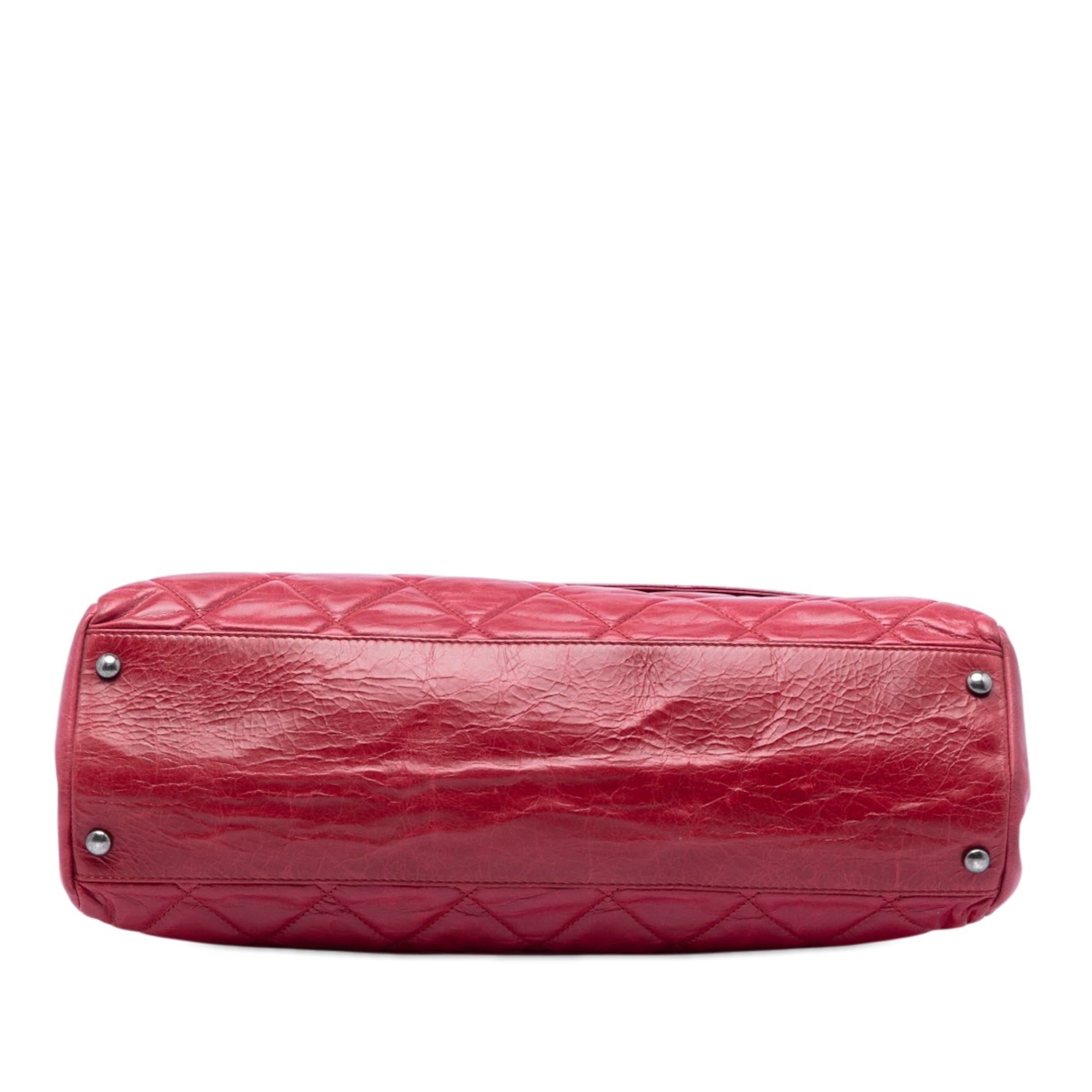 Quilted Glazed Calfskin Convertible Boy Top Handle Bag - Image 3