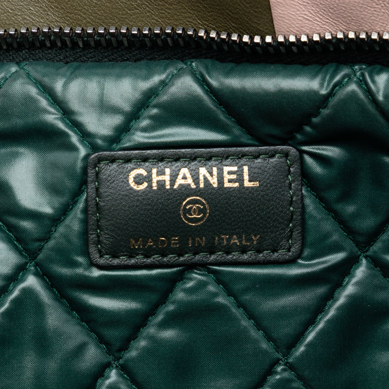 Large Lambskin Colorblock Patchwork O Case - Image 5