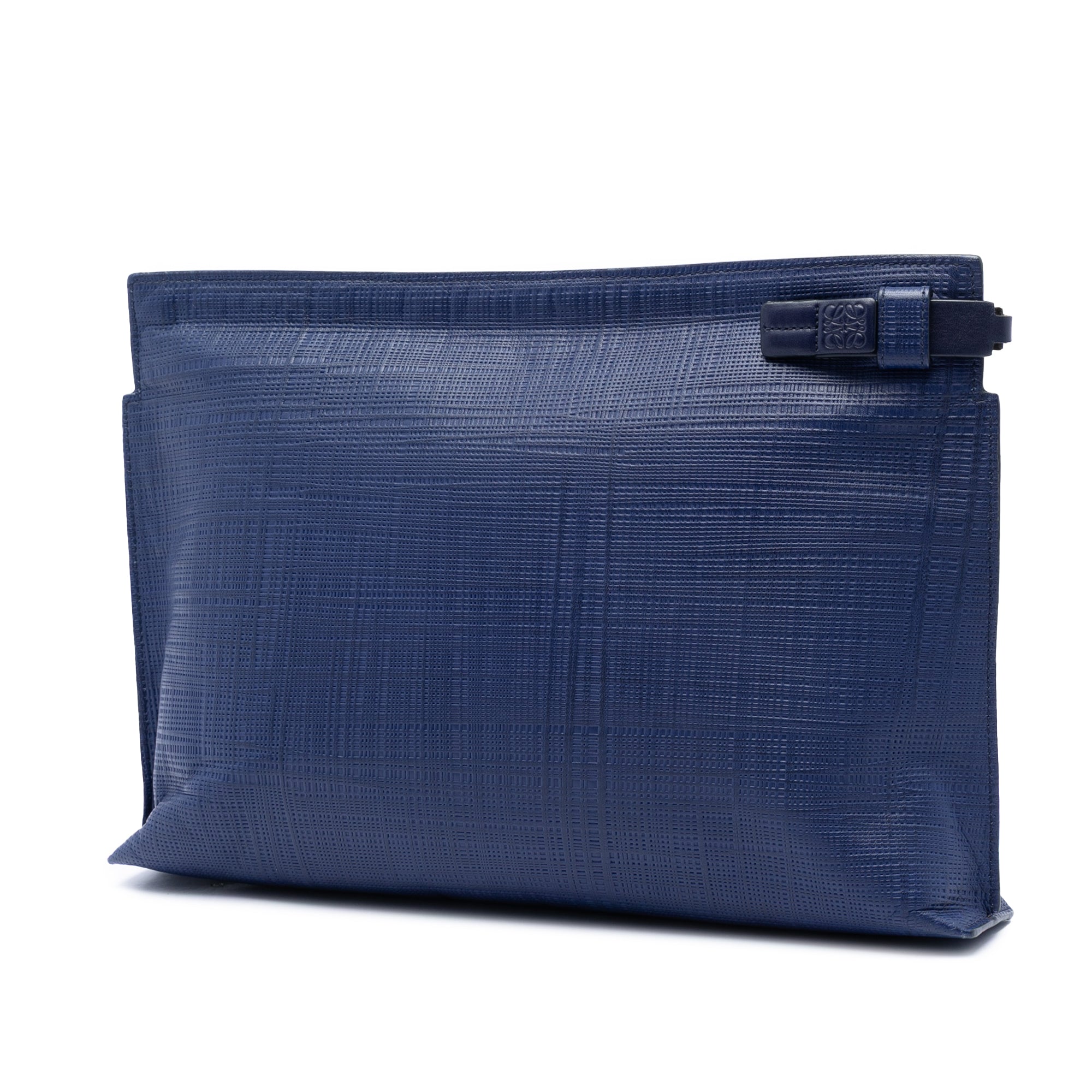 Large Linen Embossed Calfskin Anagram T Pouch - Image 2