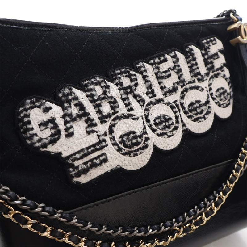 Medium Wool Coco Embroidered Gabrielle Hobo - Image 6