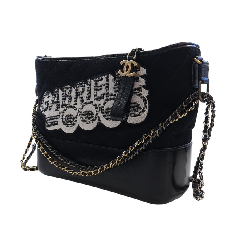 Medium Wool Coco Embroidered Gabrielle Hobo - Image 9