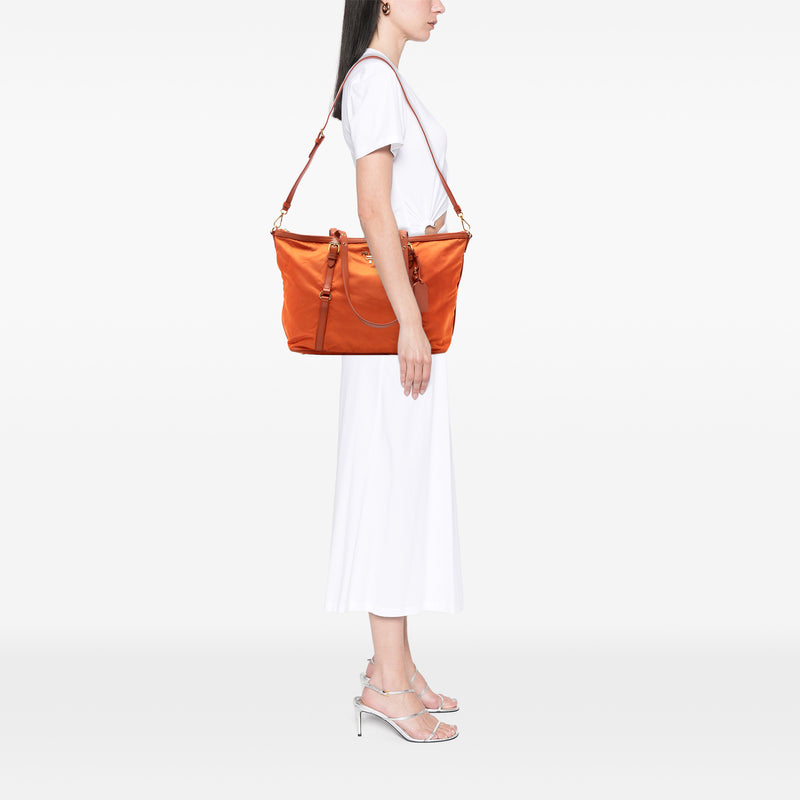 Saffiano Trimmed Tessuto Satchel - Image 6