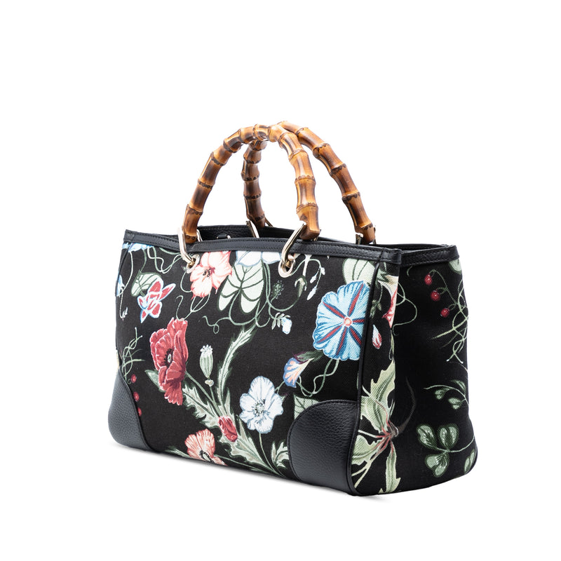 Medium Canvas Flora Knight Bamboo Shopper Satchel - Image 2
