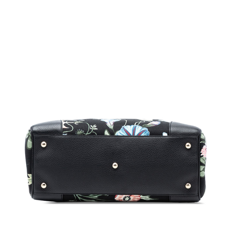 Medium Canvas Flora Knight Bamboo Shopper Satchel - Image 3