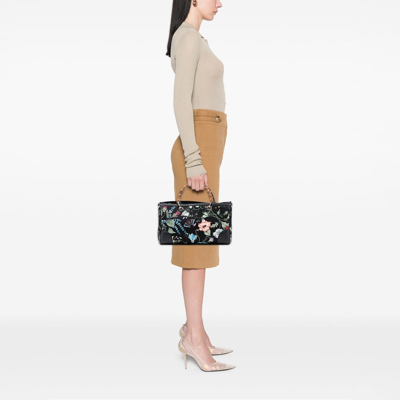 Medium Canvas Flora Knight Bamboo Shopper Satchel - Image 7