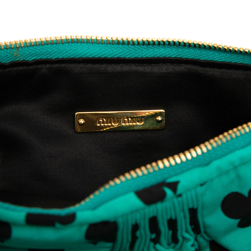 Pleated Nylon Playing Card Print Clutch - Image 5