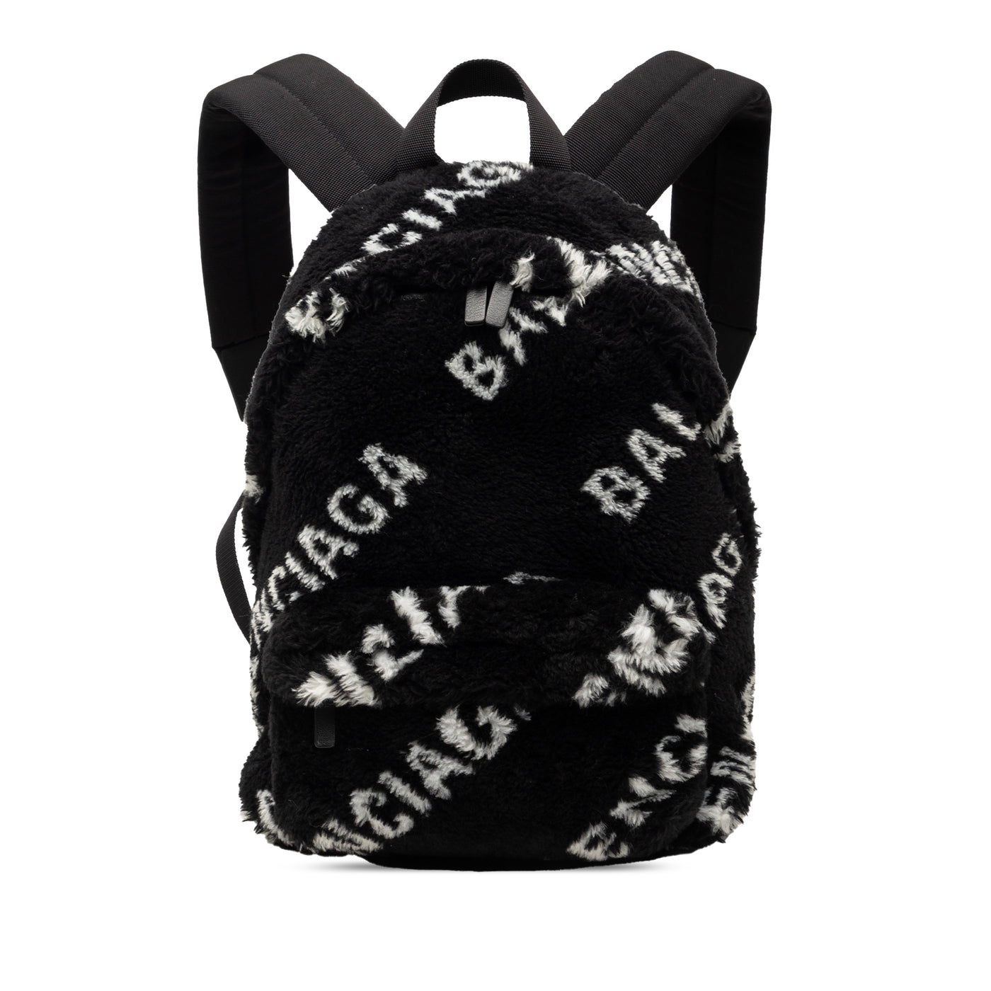 Small Faux Fur Diagonal Logo Everyday Backpack - Image 1